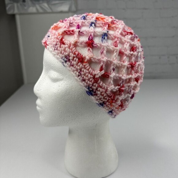 Handmade New Open Weave‎ Fishnet Amigo XL Melange Winter Knit Beanie- M/L - Picture 3 of 10